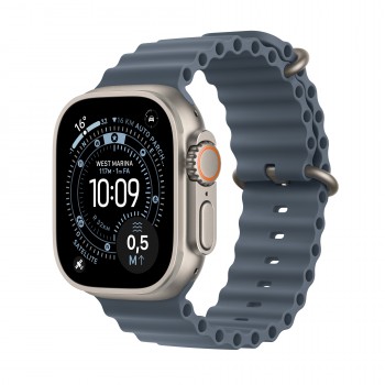 Apple Watch Ultra 3 (GPS + Cellular) - Caja de titanio natural de 49 mm - Correa Ocean azul náutico MEWH4QL A