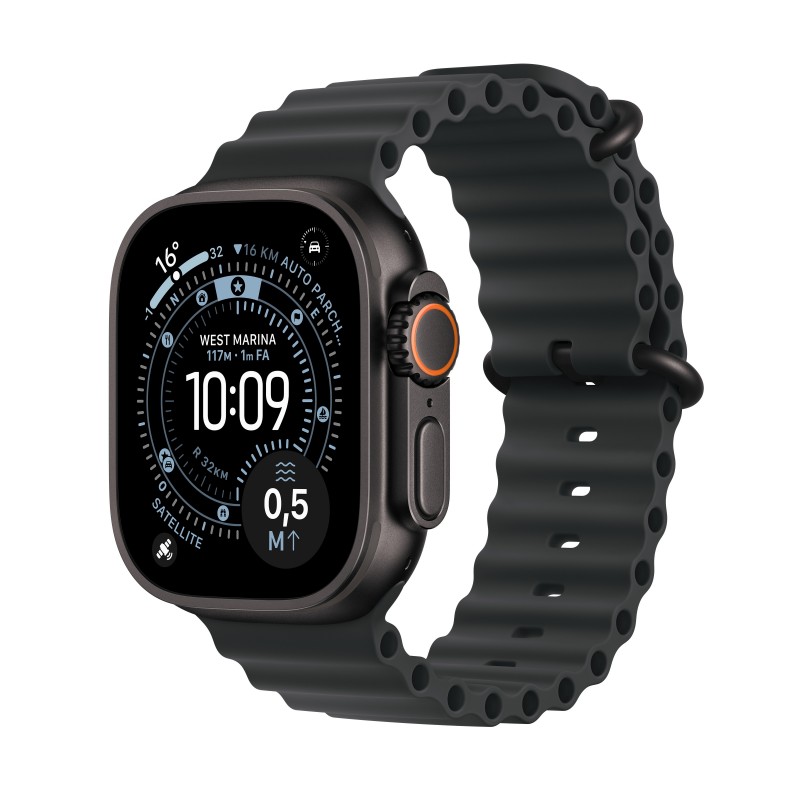 Apple Watch Ultra 3 (GPS + Cellular) - Caja de titanio negro de 49 mm - Correa Ocean negra MF0J4QL A
