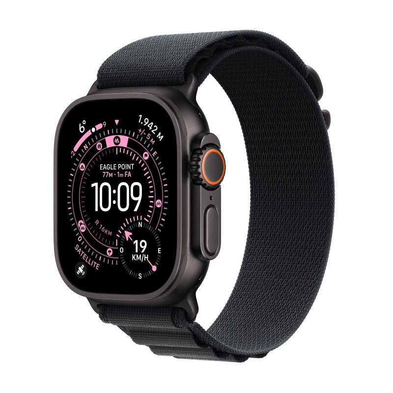 Apple Watch Ultra 3 (GPS + Cellular) - Caja de titanio negro de 49 mm - Correa Loop Alpine negra - T MF0V4QL A