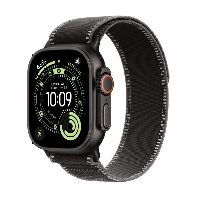 Apple Watch Ultra 3 (GPS + Cellular) - Caja de titanio negro de 49 mm - Correa Loop Trail negro carb MF1H4QL A