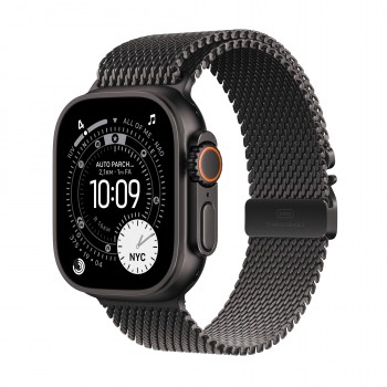 Apple Watch Ultra 3 (GPS + Cellular) - Caja de titanio negro de 49 mm - Pulsera Milanese Loop en tit MF1T4QL A
