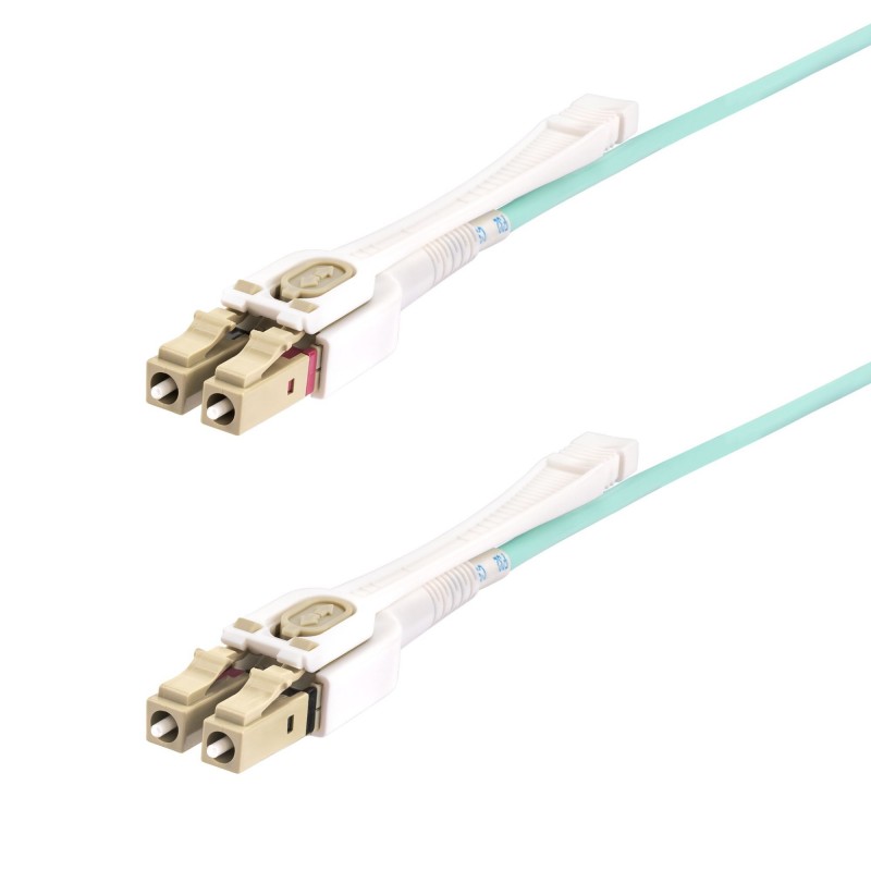 StarTech.com Cable de Fibra Óptica Multimodo LC a LC (UPC) OM4 de 10m - con Pestillos - 50 125µm - R 450FBLCLC10PP