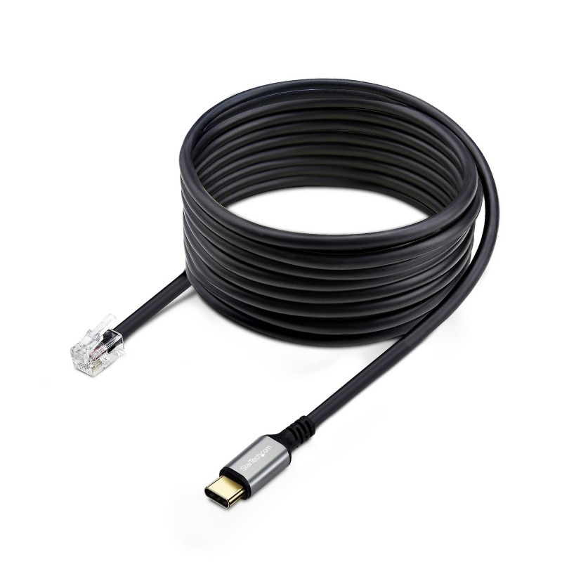 StarTech.com Adaptador USB-C a RJ9 para Auriculares con Micrófono - Adaptador USB Tipo C a RJ9 con C UR9-HEADSET-ADAPTER