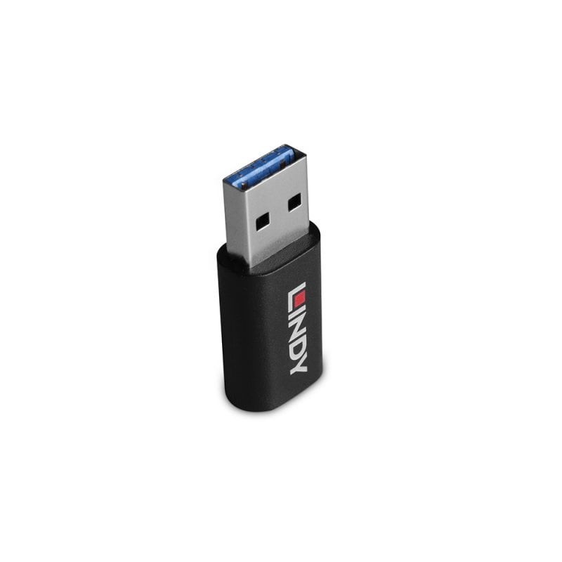 Lindy 71264 cambiador de género para cable USB Type A USB Type C Negro