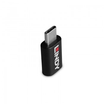 Lindy 71265 cambiador de género para cable USB Type C Negro