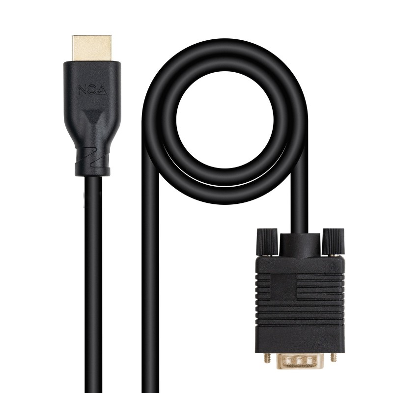 Nanocable Cable conversor VGA M a HDMI M, Negro, 1.8m 10.15.4602