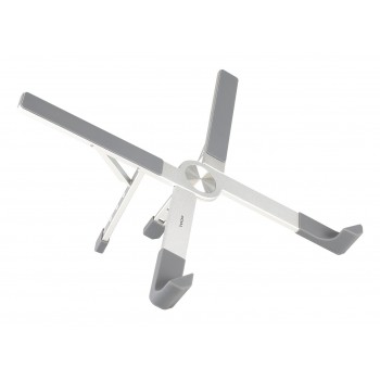 TooQ Soporte elevador plegable de aluminio para portátiles, Plata TQLRS0036-AL