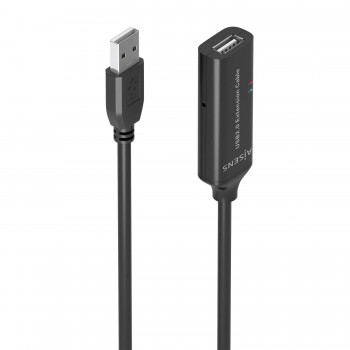 AISENS Cable USB 2.0 Prolongador con Amplificador, Tipo A M-A H, Negro, 10m A101-0915