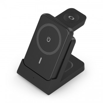 AISENS Cargador Inalambrico USB-C 4 en 1 De 15W Para Movil, Apple Watch, Auriculares Con Estuche De  ASCH-15W4WC064-BK