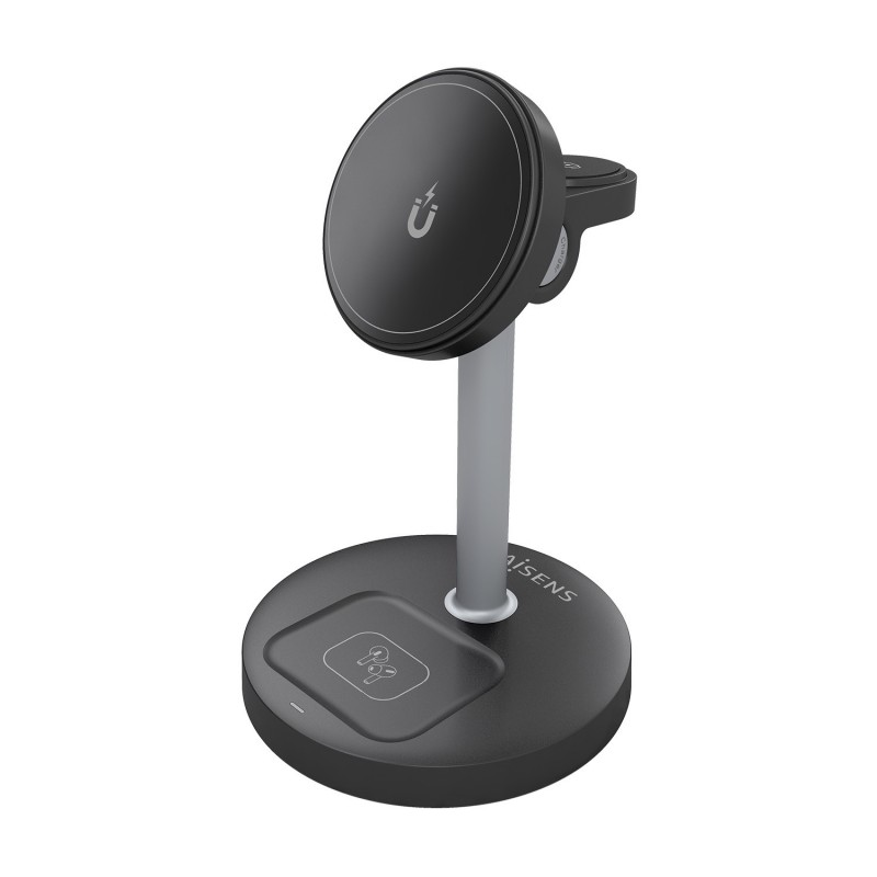 AISENS Cargador Inalambrico USB-C 4 en 1 De 15W Para Movil, Apple Watch, Auriculares Con Estuche De  ASCH-15W3WC066-BK