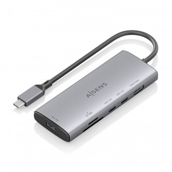AISENS USB-C Dock 6 en 1, USB-C a 1xHDMI, 1xUSB-A 10G, 2xUSB-C 10G, 1xSD, 1xMicroSD, Gris, 20cm ASUC-6P029-GR