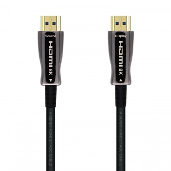 AISENS Cable HDMI V2.1 AOC Ultra Alta Velocidad   HEC 8k@60Hz 4k@120Hz 4 4 4 48Gbps, A M-A M, Negro, A153-0522