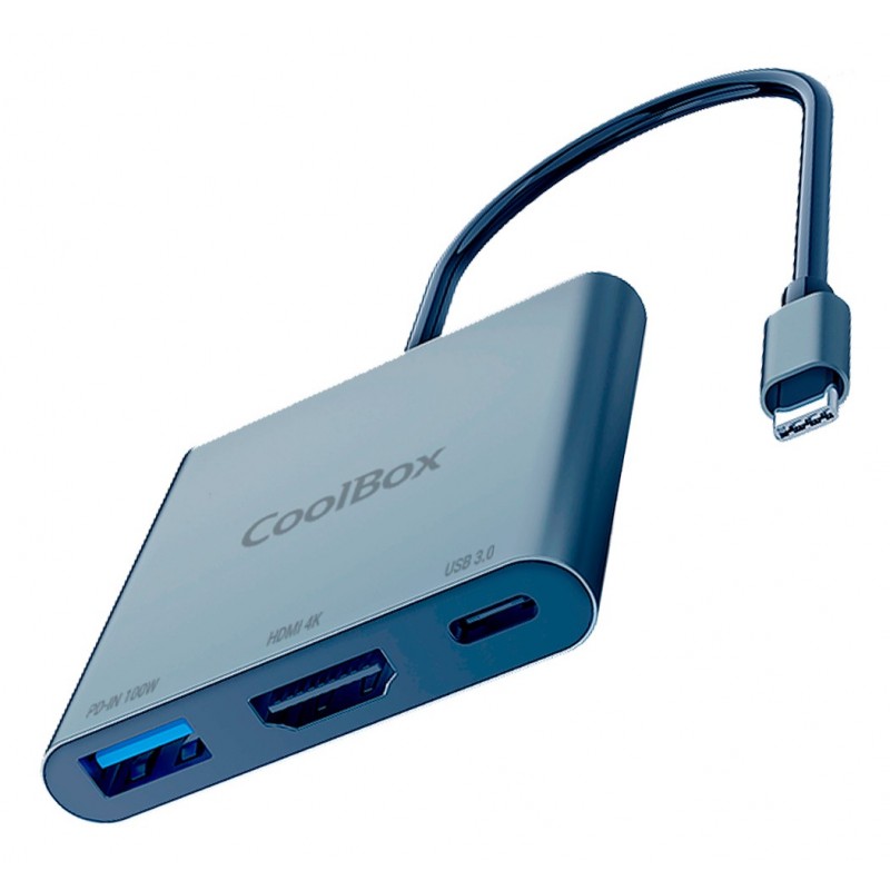 CoolBox MINIDOCK C31 ALUMINIO USB-C A HDMI 4K USB-A USB-C 3.2 GEN1 PC MAC CONSOLAS COO-DOCK-C-31