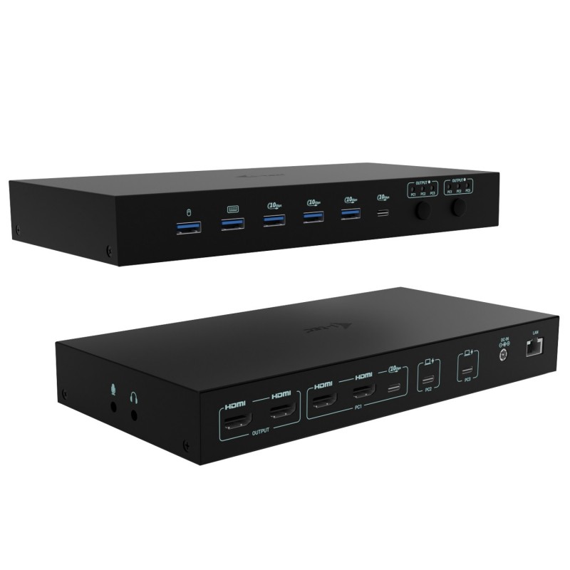 i-tec USB-C KVM Dock PRO for Three Hosts, Dual Video, with 2x Power Delivery, max 92W C31KVMDOCKPDPRO