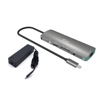 i-tec USB-C Metal Nano Docking Station 4K HDMI LAN with Power Delivery 100W + Universal Charger 100W C31NANOLANPD100