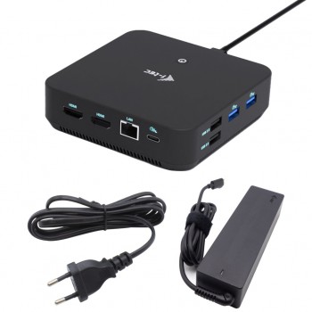 i-tec USB-C DP Dual HDMI Docking Station with Power Delivery 100 W + Universal Charger 100W C31TRIVIDPRO100W