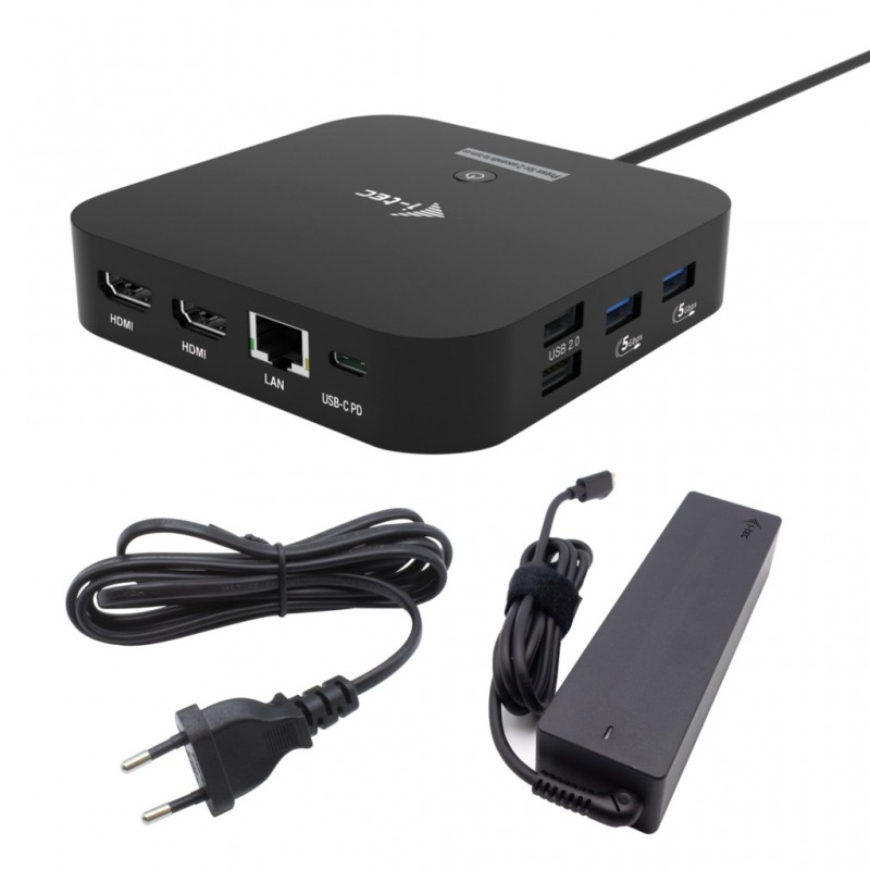 i-tec USB-C Dual HDMI Docking Station with Power Delivery 100 W + Universal Charger 100W C31DUALHDMIDPD100