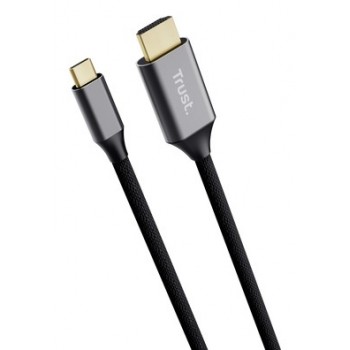 Trust 25630 cambiador de género para cable USB-C HDMI Negro, Plata TRUST25630