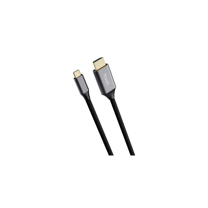 Trust 25630 cambiador de género para cable USB-C HDMI Negro, Plata TRUST25630