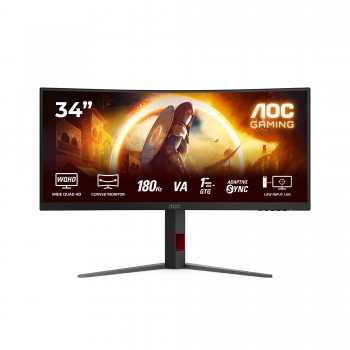AOC G4 CU34G4 - 34" Wide Quad HD - LED - Negro, Rojo - 180Hz