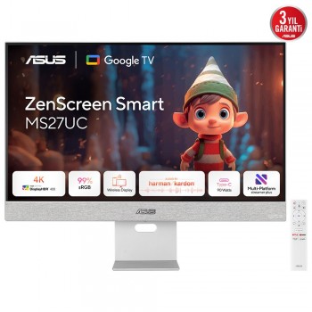 ASUS ZenScreen Smart Monitor MS27UC - 27" 4K Ultra HD - LCD - Gris - 60Hz 90LM0A3H-B01O70