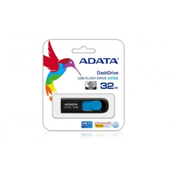 ADATA DashDrive UV128 128GB 128GB - USB Type-A - Negro, Azul AUV128-128G-RBE