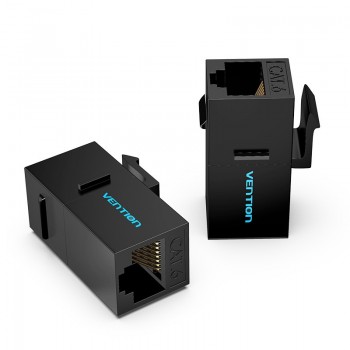 Vention Adaptador Conector RJ45 IPGB0-5 Cat6 UTP  RJ45 Hembra - RJ45 Hembra  5 uds  Negro