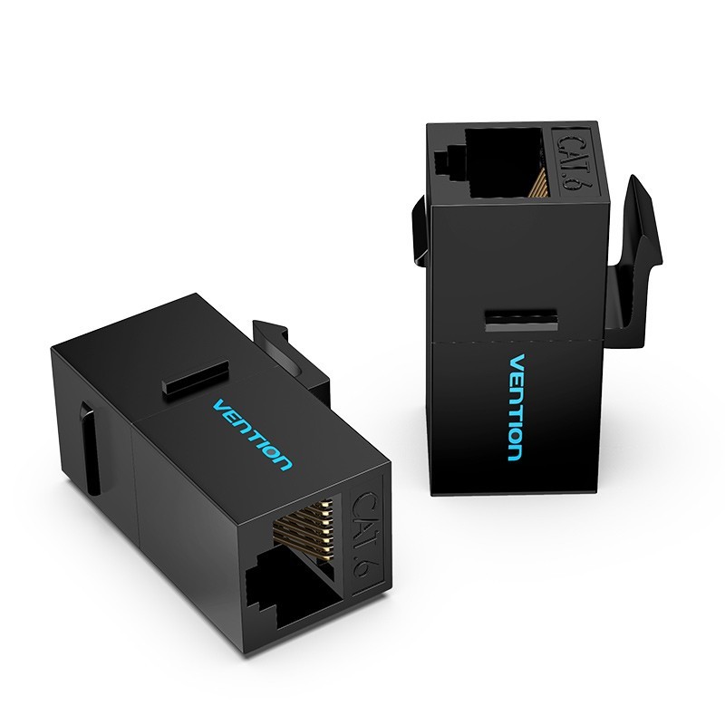 Vention Adaptador Conector RJ45 IPGB0-5 Cat6 UTP  RJ45 Hembra - RJ45 Hembra  5 uds  Negro