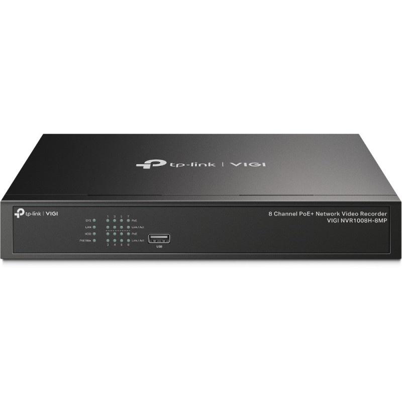 (Desprecintado) TP-Link VIGI NVR1008H-8MP Grabadore de vídeo en red (NVR) Negro