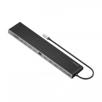 AISENS USB-C Dock 13 en 1, USB-C A 2xHDMI, 1xDisplayPort, 1xRJ45, 3xUSB-A, 2xUSB-C, 1xUSB-C PD, 1xSD ASUC-13P042-GR