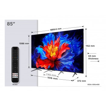 TCL QLED 85P8K 85"  Ultra HD 4K  Smart TV  WiFi