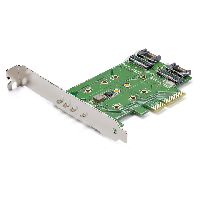 (Reacondicionado) StarTech.com Tarjeta Adaptadora PCI Express 3.0 de 3 Puertos M.2 para SSD PEXM2SAT32N1
