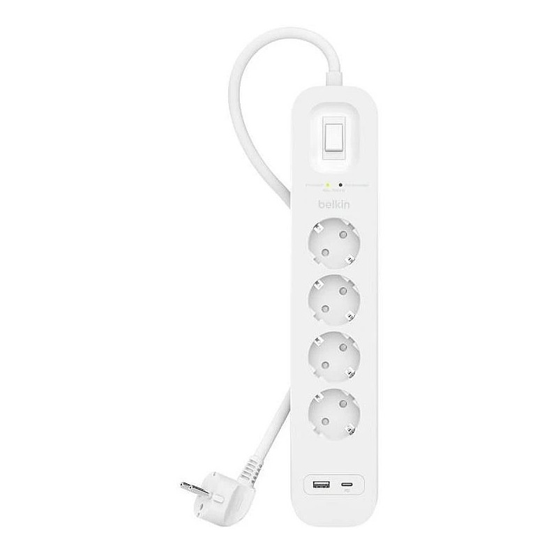 Belkin SRB001VF2M limitador de tensión Blanco 4 salidas AC 2 m