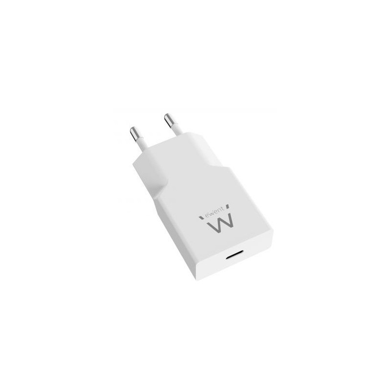Ewent Cargador Rápido USB-C PD de 20W con Tecnología GaN y Diseño Ultrafino EW1310