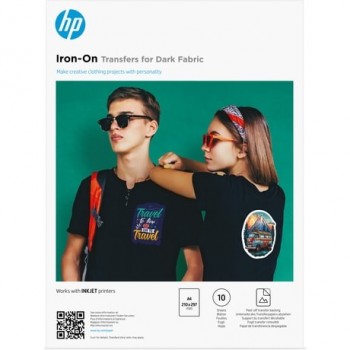 HP Iron-On Transfers para tejido oscuro, A4 (210 x 297 mm), 10 hojas 8L1U7A