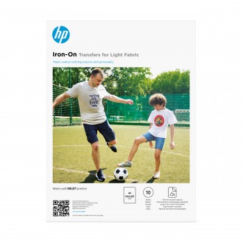 HP Iron-On Transfers para tejido claro, A4 (210 x 297 mm), 10 hojas AA7N8A