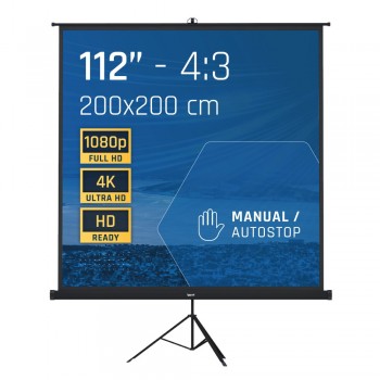 (Desprecintado) iggual Pantalla Mural 200x200 cm con Trípode+bolsa PSITS200