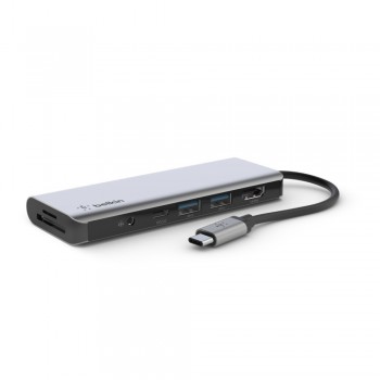 (Reacondicionado) Belkin AVC009btSGY USB 3.2 Gen 1 (3.1 Gen 1) Type-C 5000 Mbit s Plata
