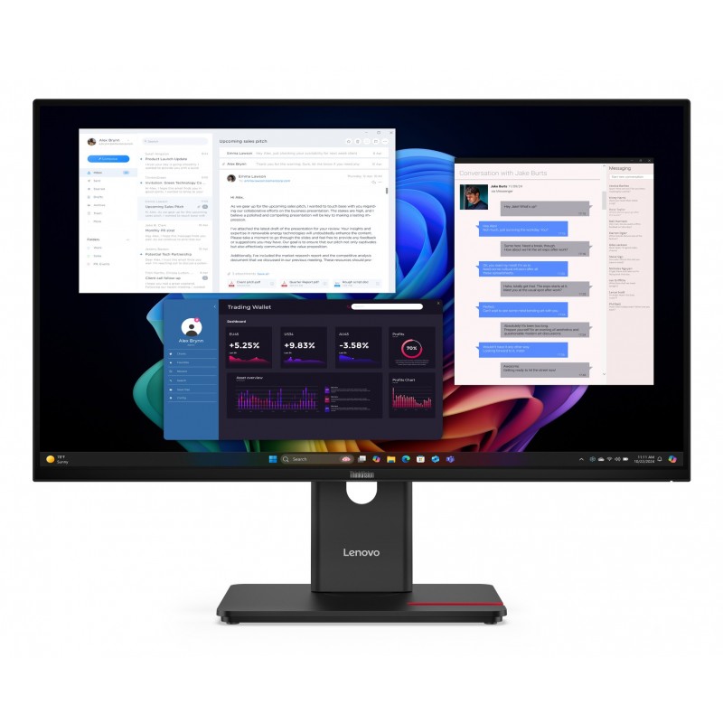 Lenovo ThinkVision T27UD-40 Monitor - 27" 4K Ultra HD - LCD - Negro - 60Hz 64AFGAT2EU