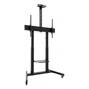 TooQ “AQUILES” Soporte de Suelo con Ruedas con Regulación de Altura para Pantallas 60"-100", Negro FS20406HM-B