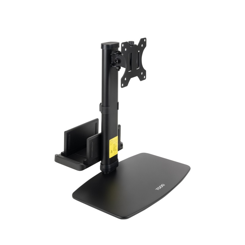 TooQ Soporte de mesa para pantallas 17”-27” con soporte integrado para CPU Ligera DB1128TN-B