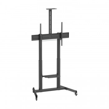 AISENS Soporte De Suelo Eco Con Ruedas Y Manivela, Bandeja Para DVD Y Soporte De Camara Para Monitor FT100TE-403
