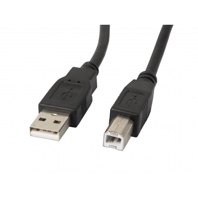 CABLE Lanberg CA-USBA-10CC-0010-BK, 1 m, USB A, USB B, USB 2.0, 0,48 Gbit s, Negro