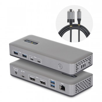 Docking Station USB-C de 2 Monitores DisplayPort - 4K 60Hz - Red Ethernet de 1Gbps - Dock Multipanta 201UE-USBC-DOCK