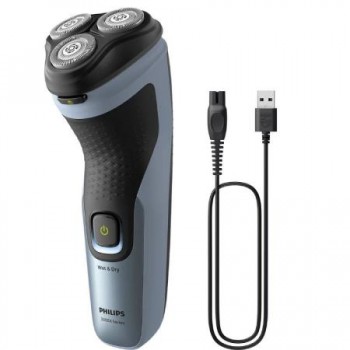 Philips X3063/00 afeitadora Máquina de afeitar de rotación Recortadora Negro, Azul