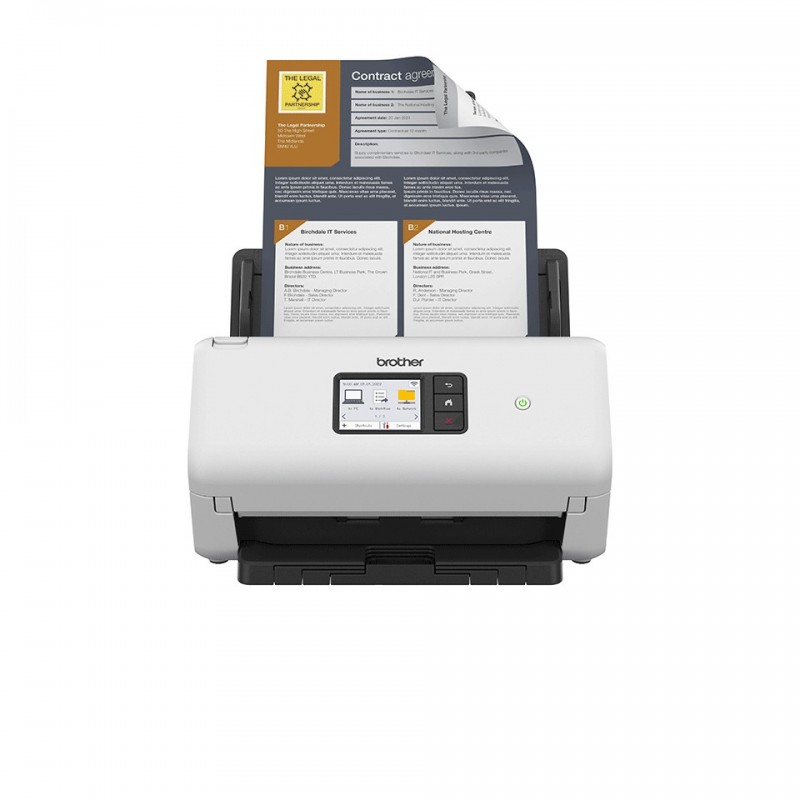 Brother ADS-4550W Escáner con alimentador automático de documentos (ADF) 600 x 600 DPI Negro, Blanco ADS4550W