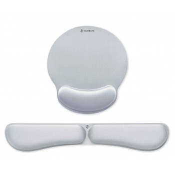 SUBBLIM Pack Ergo Memoryflex – Conjunto de alfombrilla para ratón y reposamuñecas para teclado Plata SUBMP-04E021