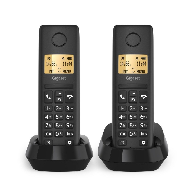 Gigaset BASIC 100 DUO Teléfono DECT analógico Identificador de llamadas Negro L36852-H3206-D201