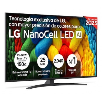 LG NanoCell AI 55NANO81A6A - 55" - 4K Ultra HD - Negro 55NANO81A6A.AEU