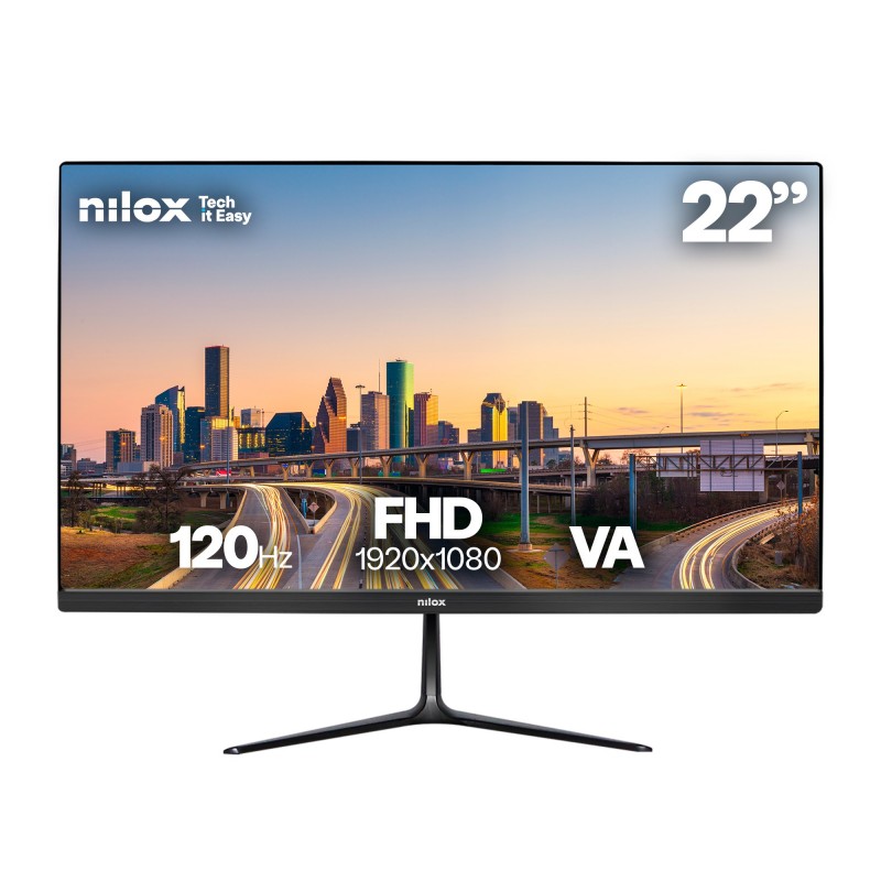 (Reacondicionado) Monitor Nilox 22" Full HD, VA, 120Hz, HDMI y VGA NXM22FHD1201